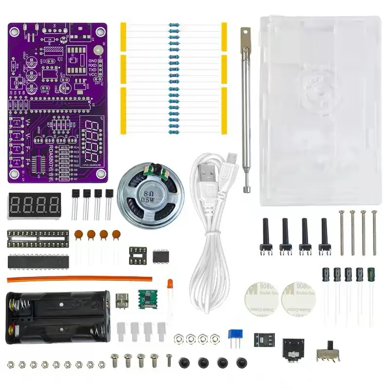 DIY FM-radio byggesett (87-108 MHz) med kabinett – Loddeprosjekt med RDA5807S