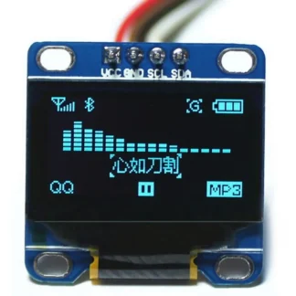 0,96" OLED-skjerm 128×64 I2C (SSD1306) – blå, for Arduino og ESP32