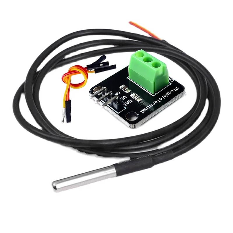 DS18B20 Vanntett Temperatursensor med 100 cm kabel og adaptermodul for Arduino